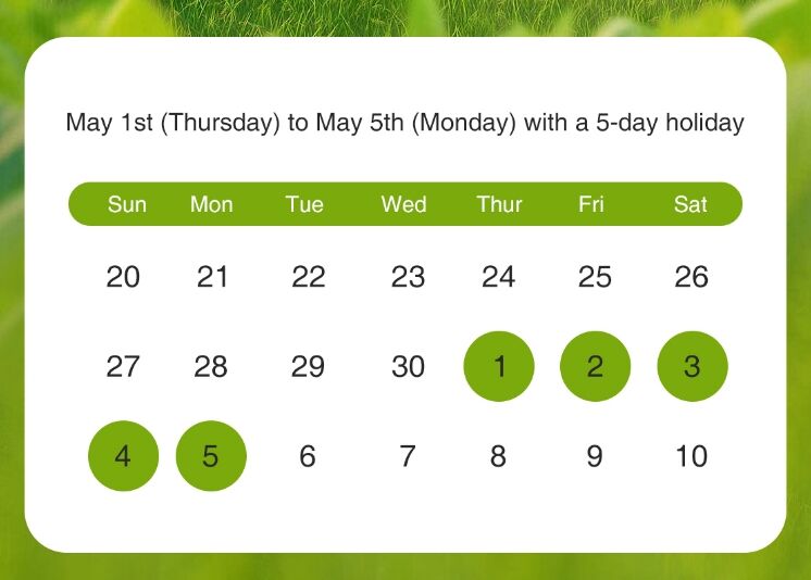 May Day Holiday Arrangement Notice