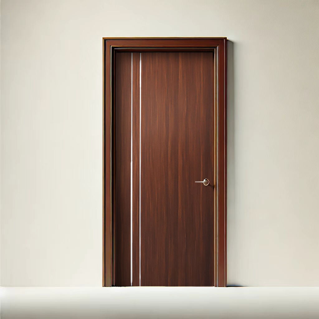 Global Best Seller Moulding Brown Hardware Options With Frame PVC Pressed Door For Bathroom