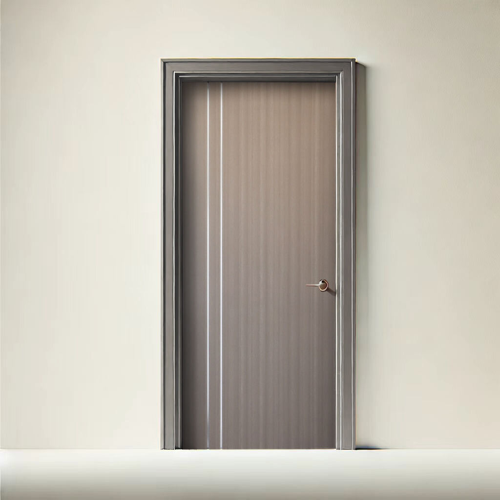 Energy Saving Natural Wooden Textured Door Plain Environmentally Friendly Materials Without Frame PVC Doors For Apartment