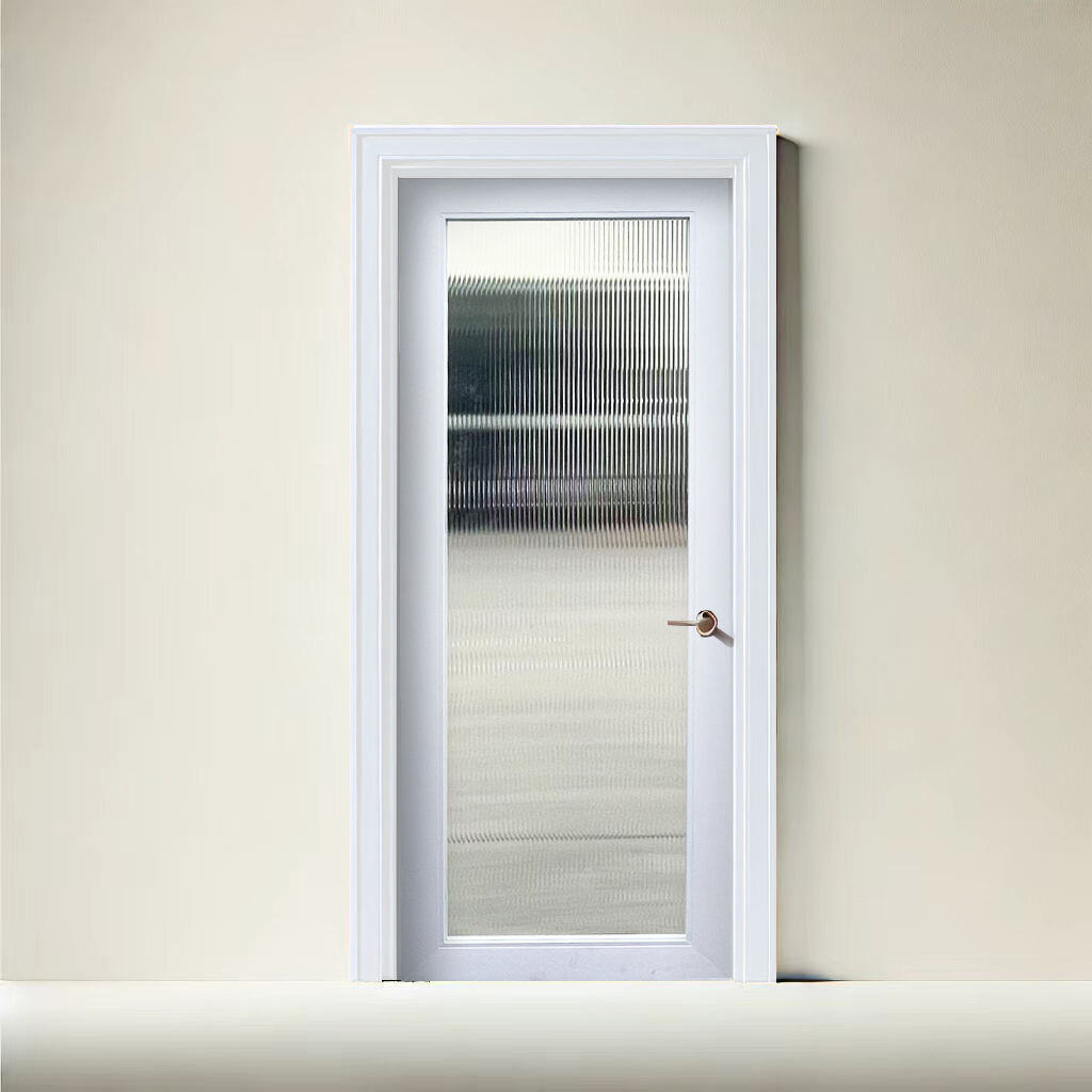 Chinese Manufacture Waterproof Glass Plastic PVC Frame Door Customized Size for Bathroom Door