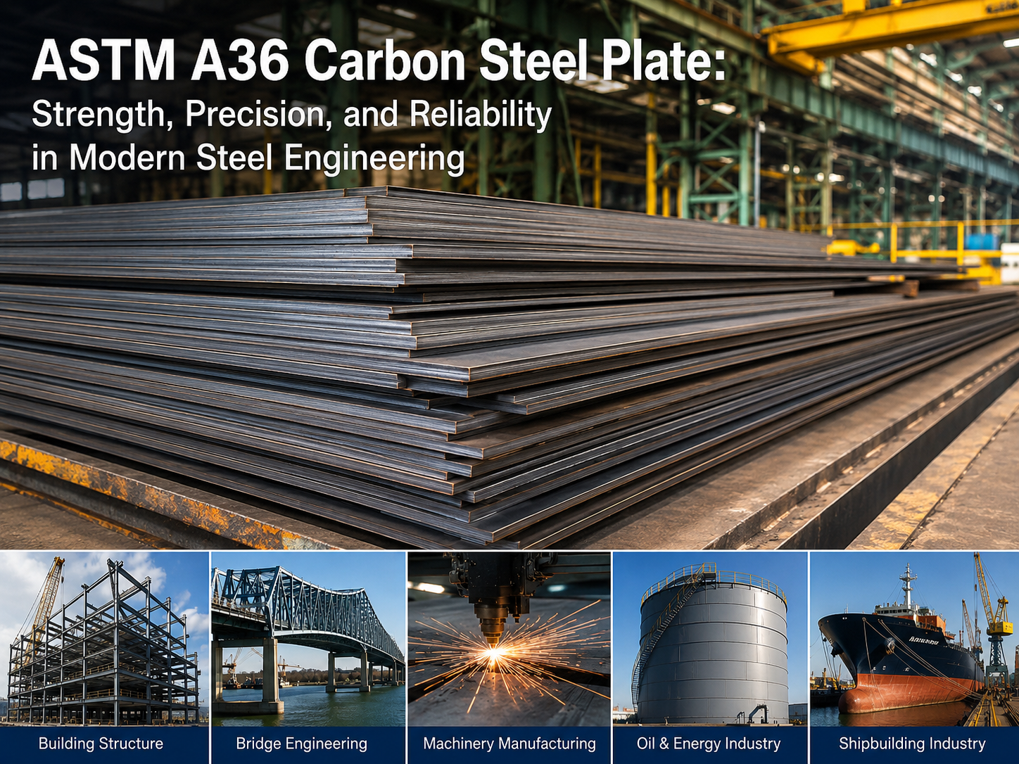 Plaque en acier au carbone ASTM A36 : propriétés, applications et guide d’achat pour les aciers structuraux