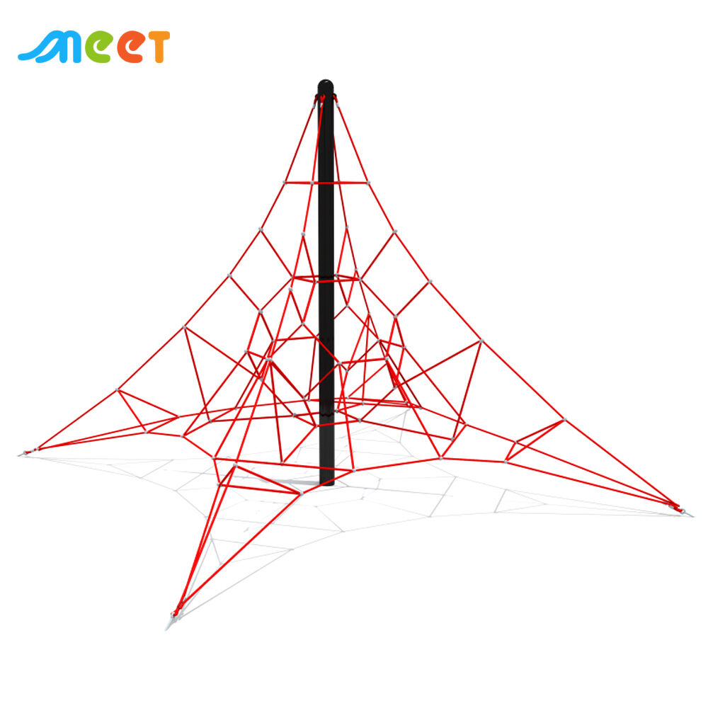 Outdoor Playground Equipment for Kids Factory-Sourced Rope Climbing Game & Plastic Slide for Home Kindergarten School Use MT-SSW019