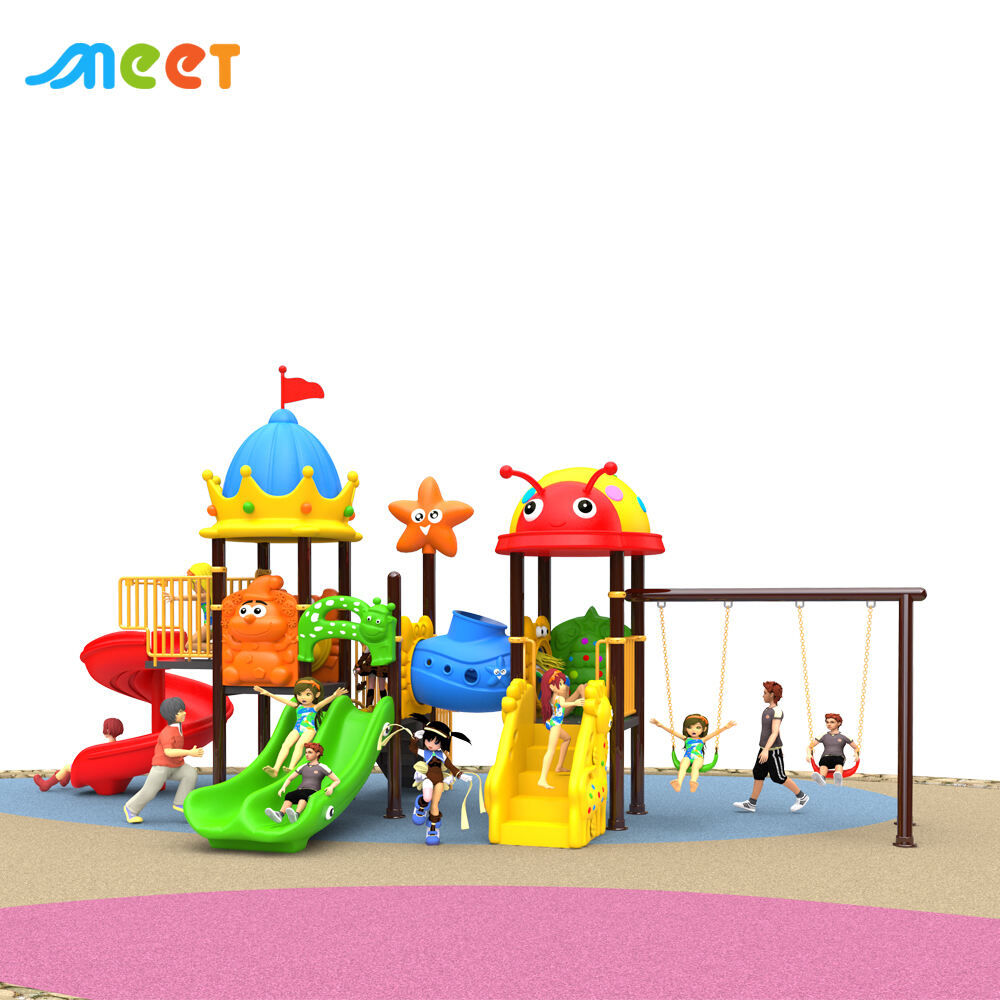 Outdoor Playground with Slide Tunnel Bridge And Swing Set MT-BRD033