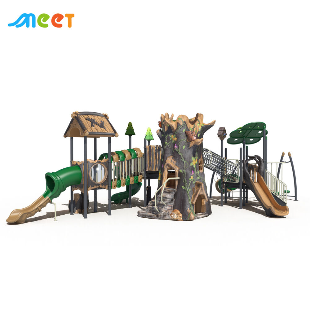 High Quality Big Slide Commercial Playground with Kids Playground Equipment American Style Backyard Playground MT-FSW008