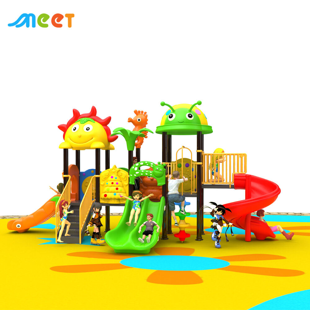 Outdoor Children Play Structure with Slide Tunnel Bridge Multi Climbing Equipment for Kindergarten School Garden Playground MT-BRD027