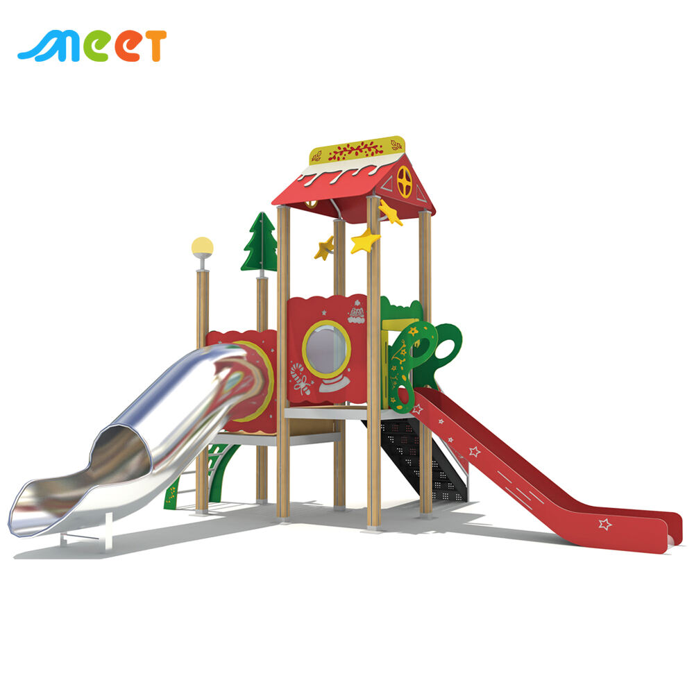 Ensemble de jeu extérieur en bois pour aire de jeux MT-LSM011