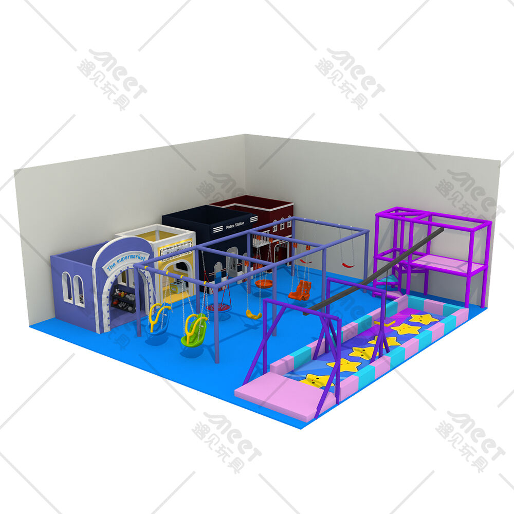 Kinder Indoor-Spielplatz Flying Fox und Spielhaus HX-250619-E2
