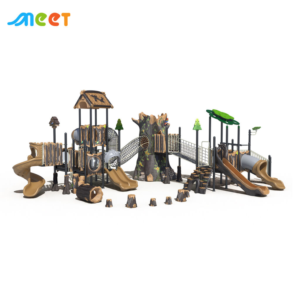 Professional Design Plastic Slide Children Set Outdoor Kids Playground LLDPE Material Imitation Fiberglass MT-FSW001