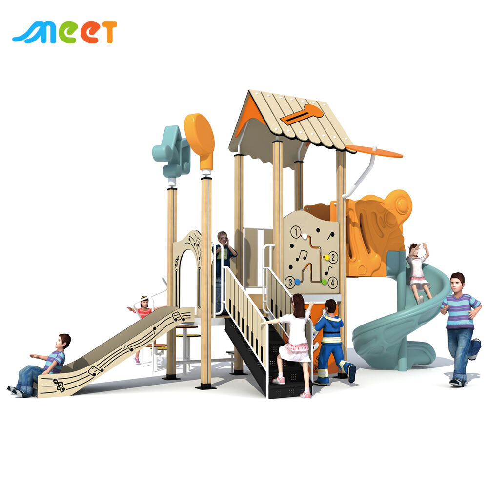 Équipement pour aire de jeux extérieure en bois pour enfants MT-LSM008