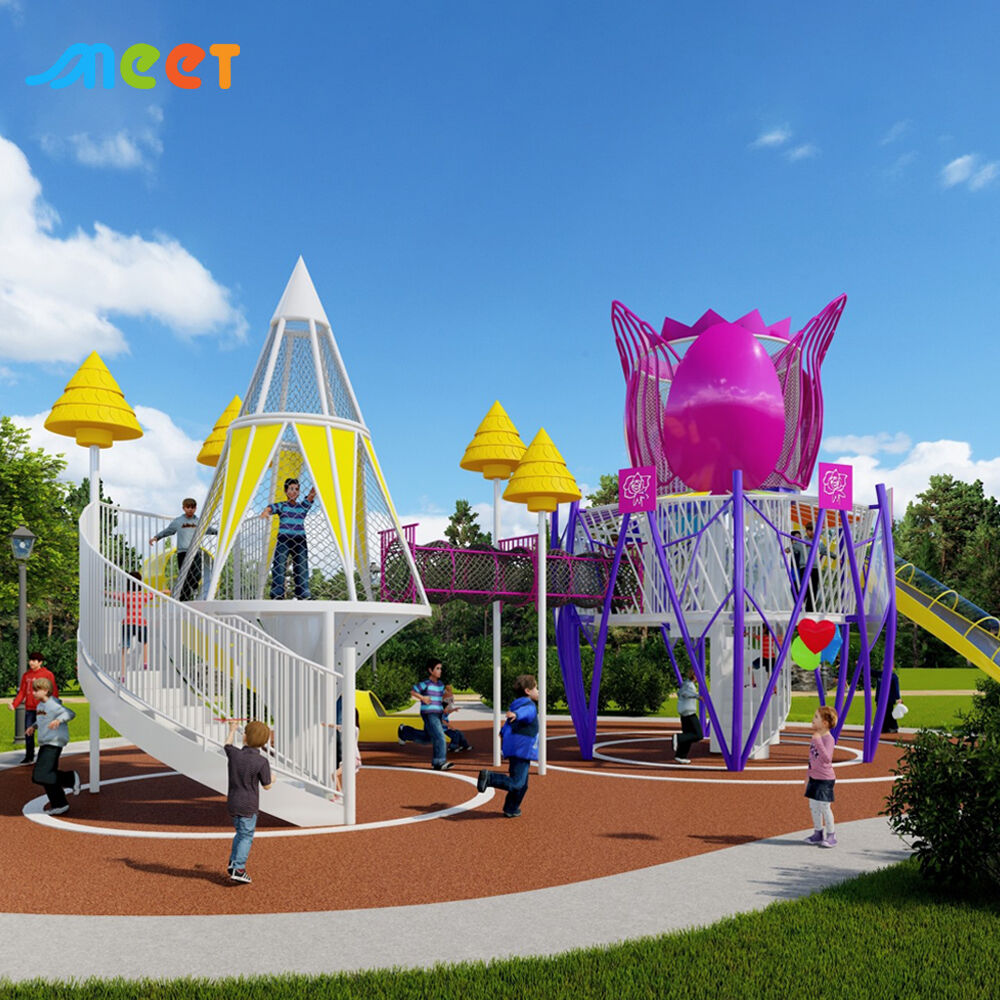 อุปกรณ์เครื่องเล่นขนาดใหญ่กลางแจ้งสำหรับเด็ก สไลด์สีสันสดใสสำหรับสวนสนุก รุ่น MT-DBF003