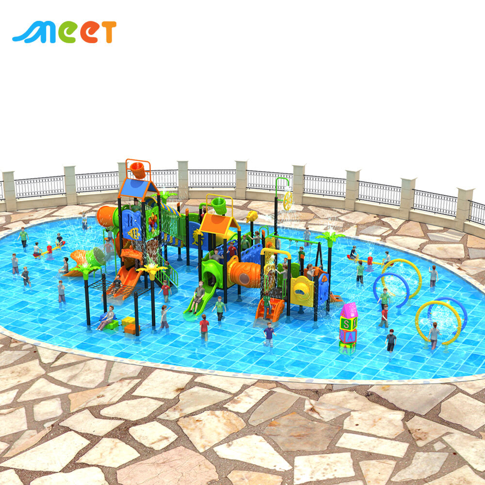Équipement pour parc d'attractions aquatique extérieur en plastique avec toboggan MT-SS004
