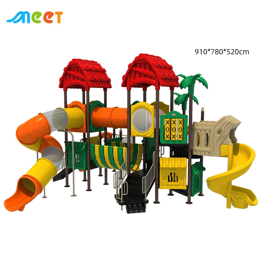 Colorful Outdoor Preschool Plastic Slide Kids Outdoor Playground Equipment HX-251215-H2
