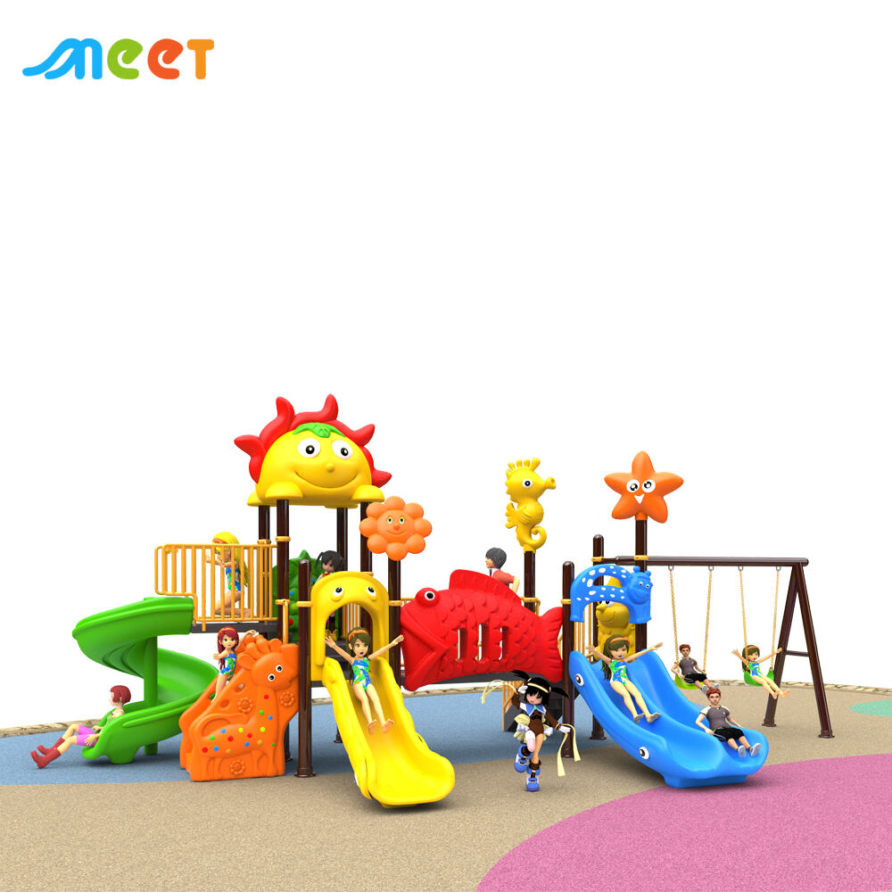 Outdoor Children Play Structure with Slide and Swing Setfor Kindergarten School Garden Playground MT-BRD028