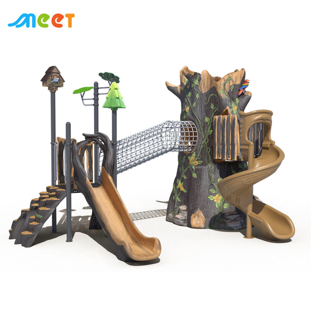 Outdoor Tree Slide for Kids School Park Toddler Playsets Plastic Slide Commercial Playground Equipment China Manufacturer MT-FSW006