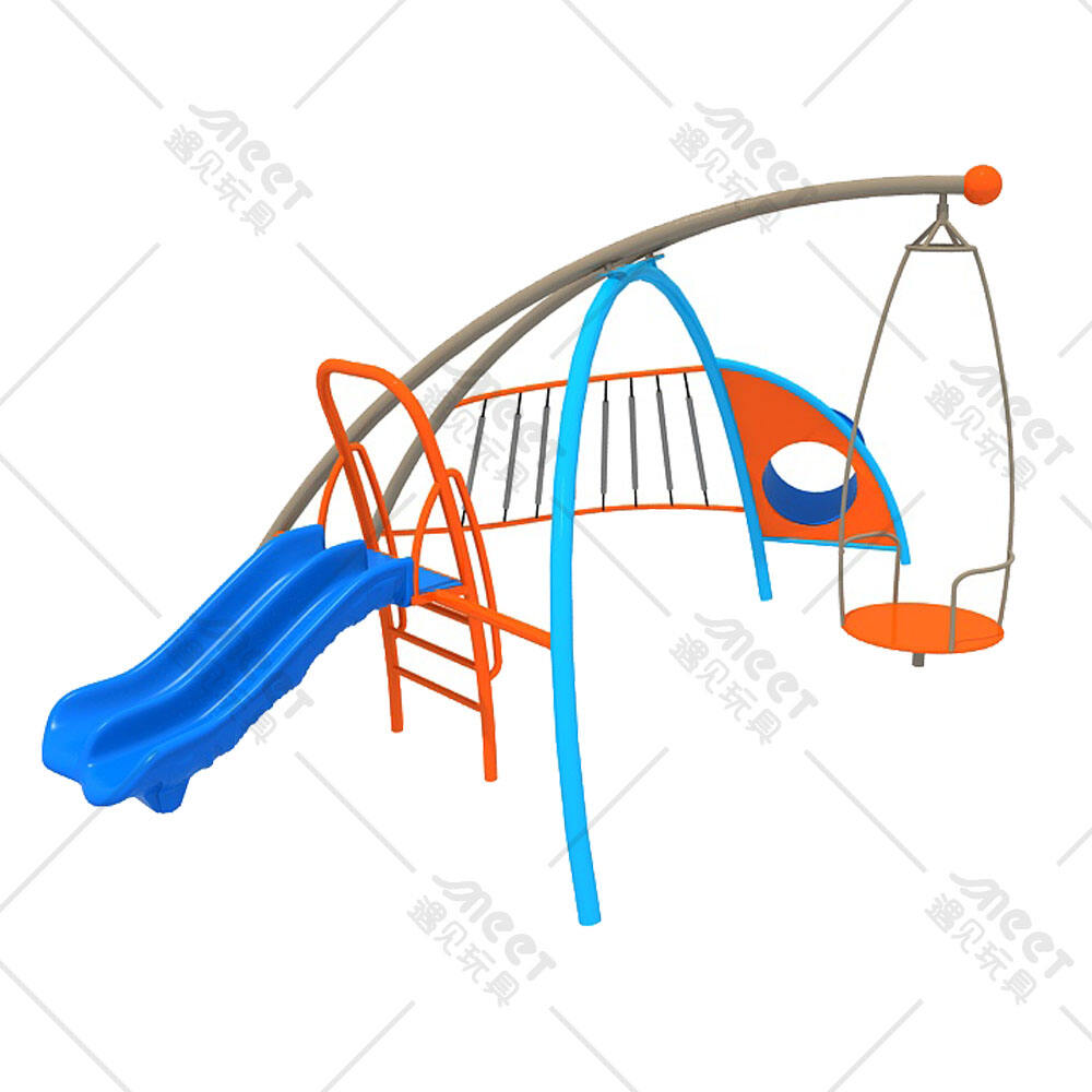 Meet Toy Customized Kids Outdoor Playground Equipment Plastic Slides HX-240612-H2