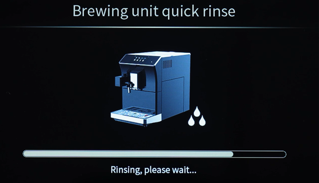Quick flushing of coffee system