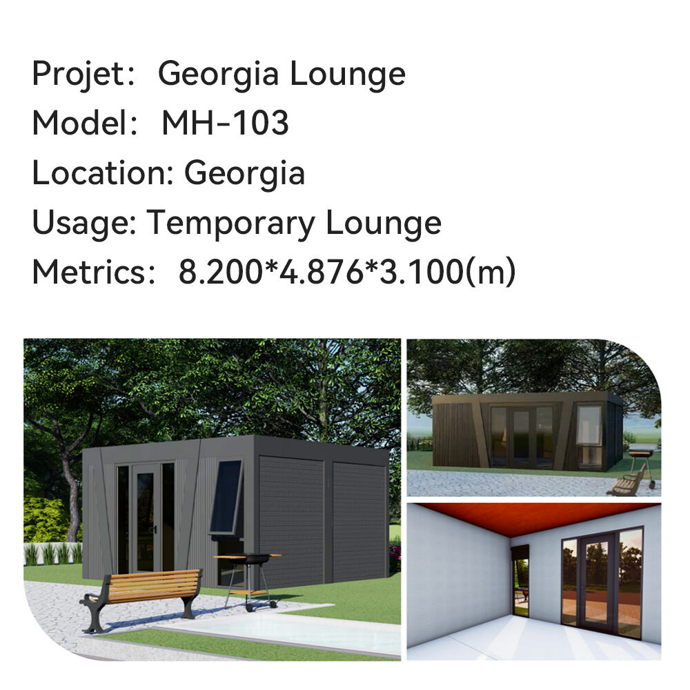 Plokščiai supakuotas konteinerinis namas | Laikina poilsio zona Gruzijoje