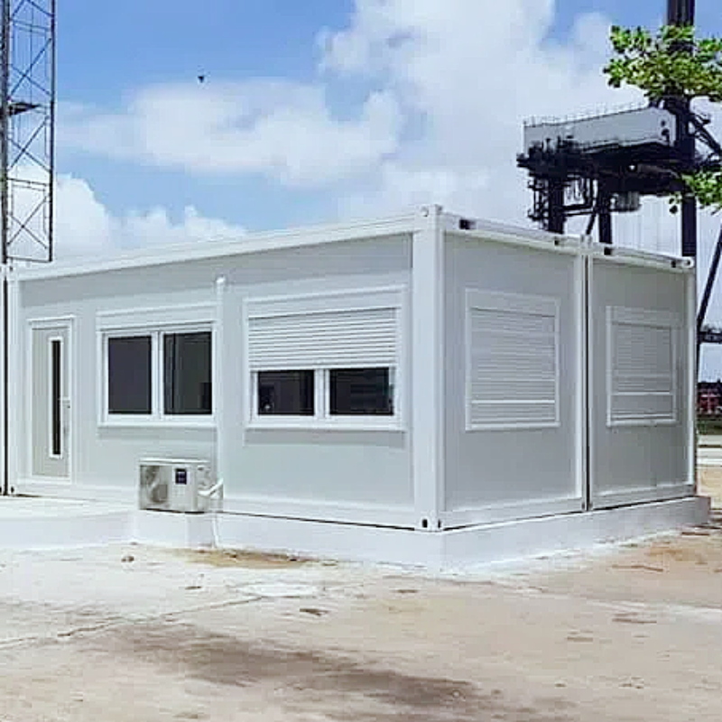 Two units of detachable container house combined to get big working space in New Zealand