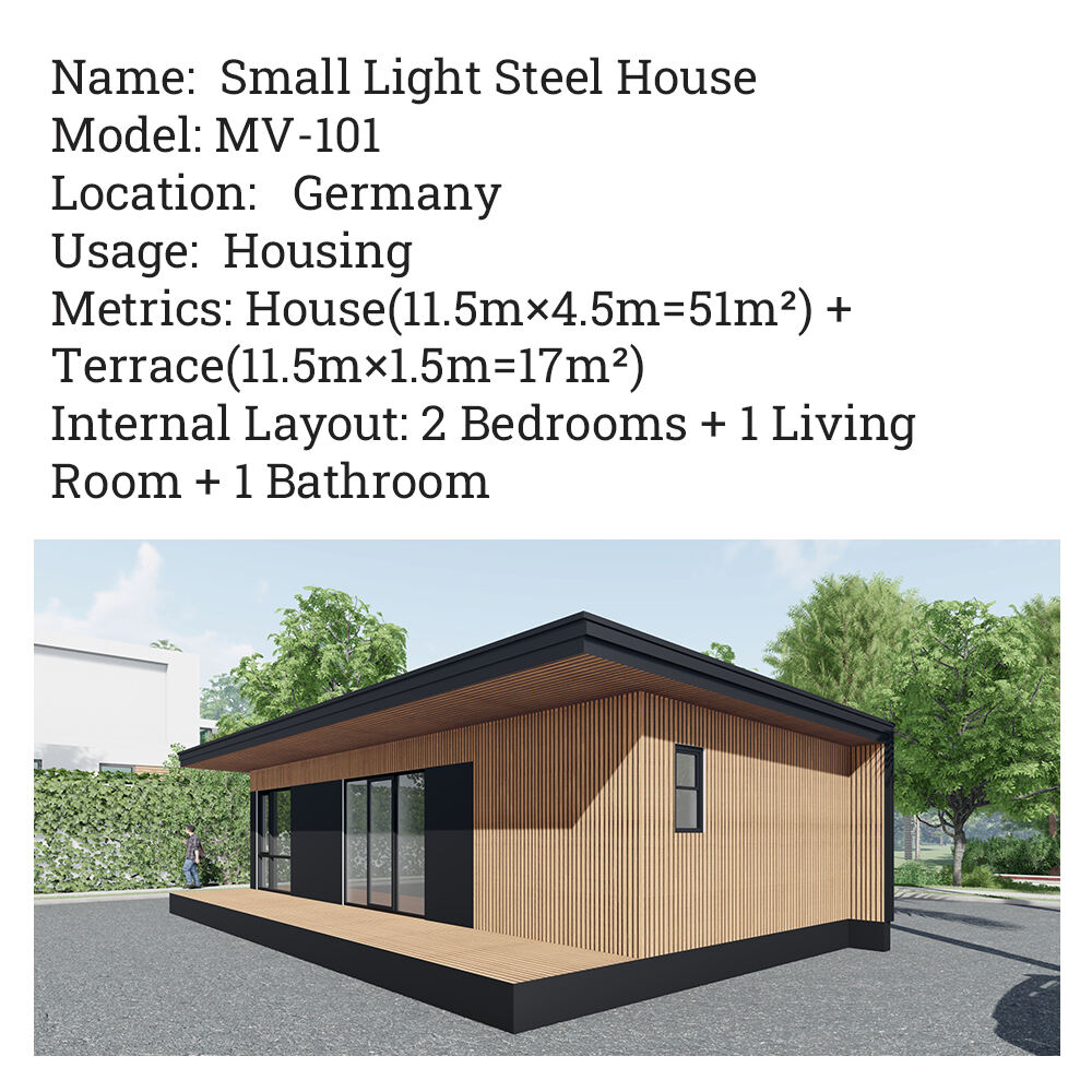 Prieinama kaina. Pritaikoma. Bet kur | Mažas lengvas plieninis namas Vokietijoje