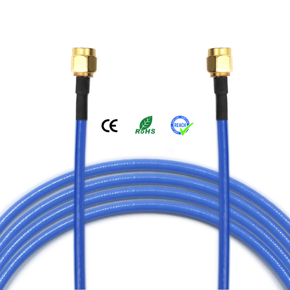Háttstillanleg RP-SMA-maður Pigtail RG-141 RF-kabel