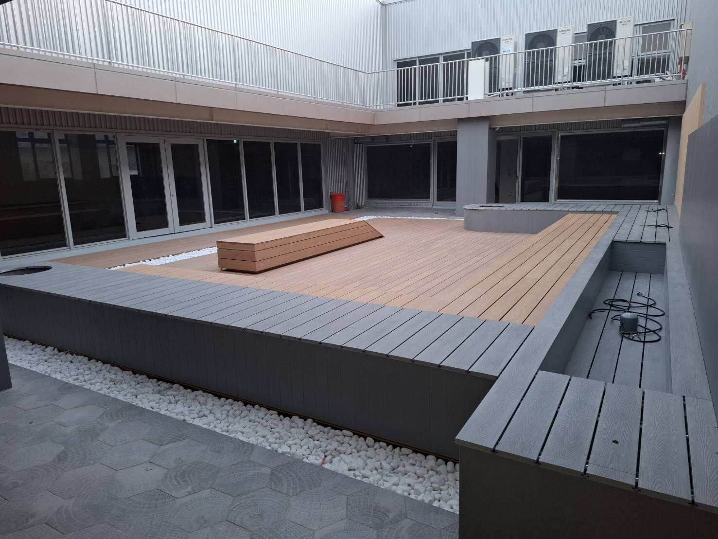 Teak Underfoot, Smoke Gray for Seating: Crafting Timeless Outdoor Narratives with Color