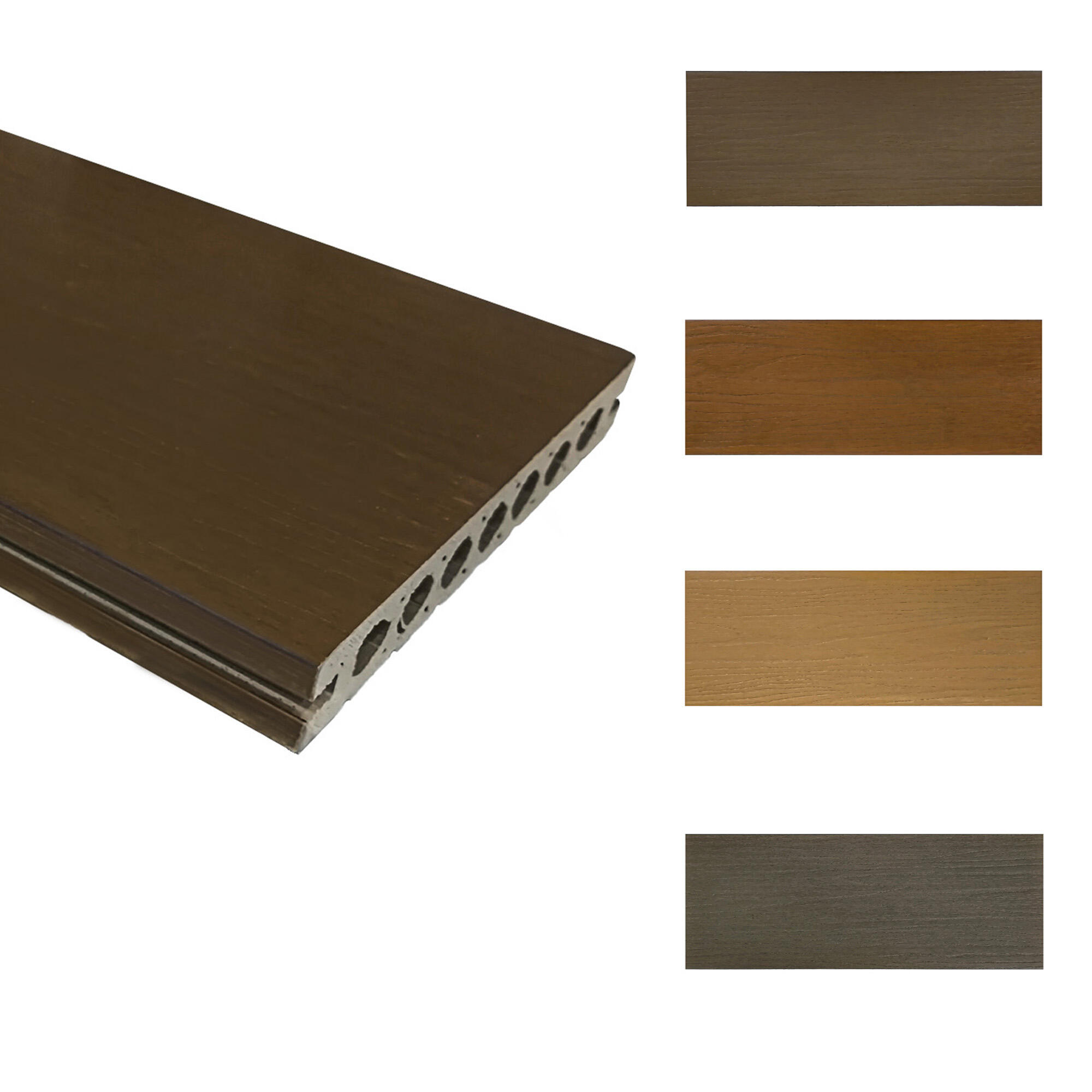 PD229W Walnut color install economically pvc composite decking panels            