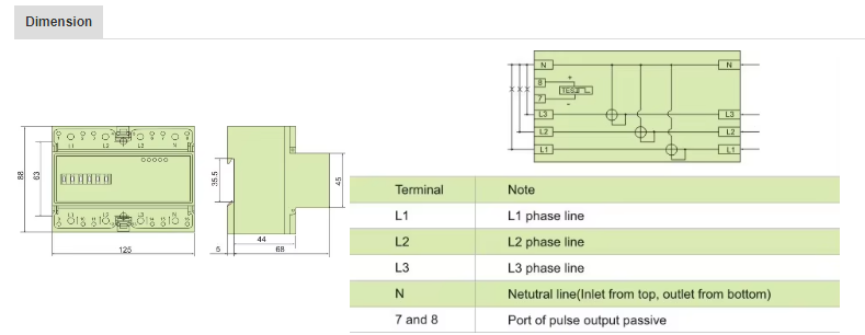 Three Phase Home Use Smart Standard Din Rail Kwh Meter Active Energy Meter factory