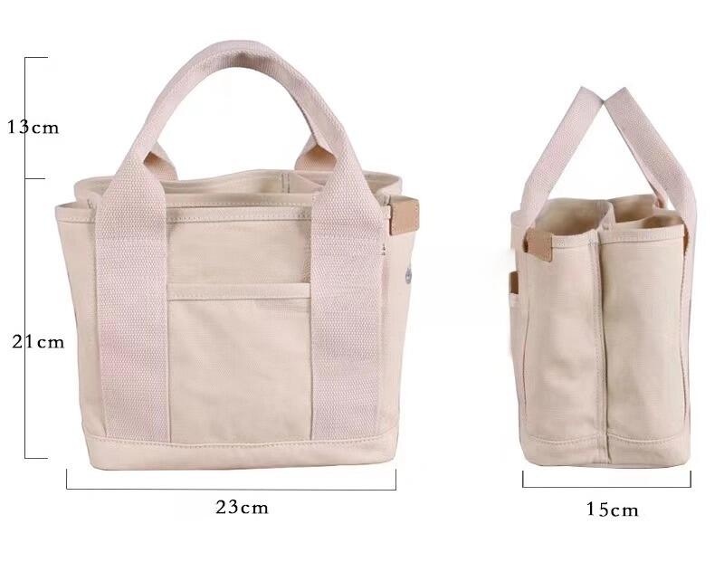 High Quality Orderly Sewing Thick Cotton 12OZ Lunchbox Recycle Eco Bag Custom Logo Cotton Canvas Tote Bag factory