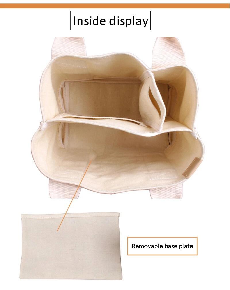 High Quality Orderly Sewing Thick Cotton 12OZ Lunchbox Recycle Eco Bag Custom Logo Cotton Canvas Tote Bag details