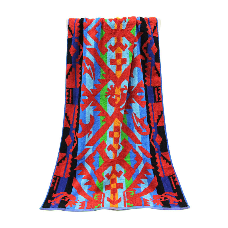 Strandtuch aus Frottee mit Jacquard-Webung aus Baumwolle