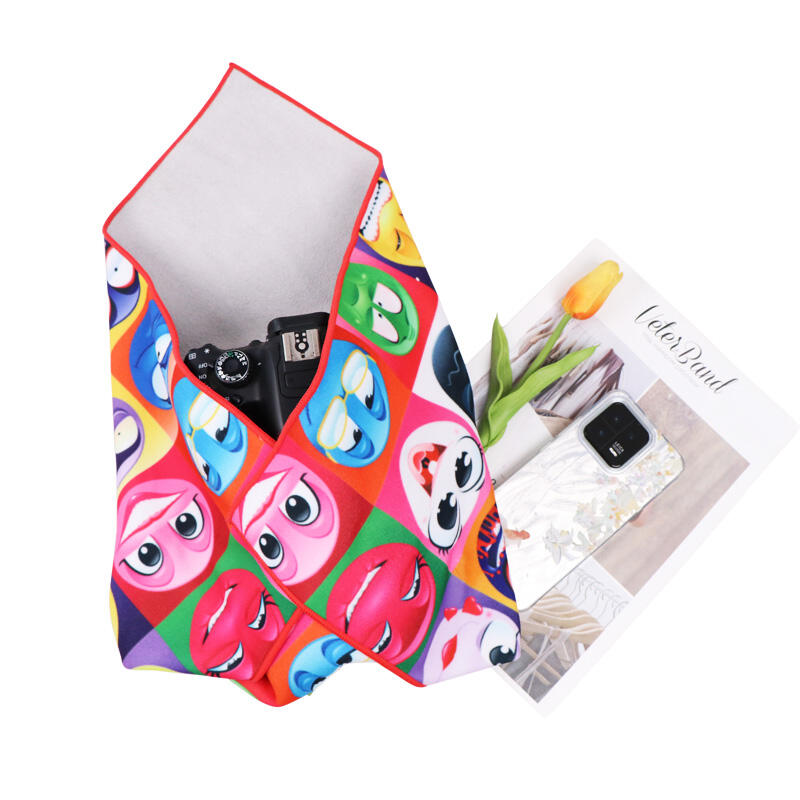 Custom Printed 100% Polyester Magic Wrapper Cloth Self Adhesive Cloth for Camera Makeup