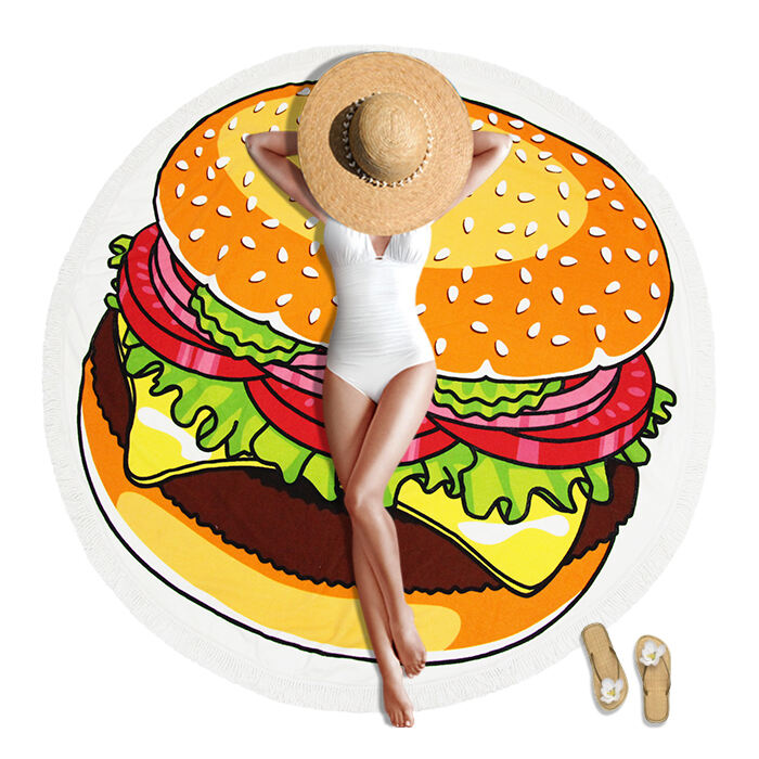 Custom personalized lightweight round beach towel