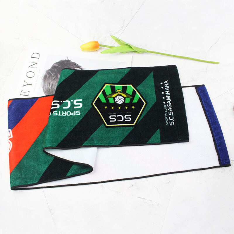 Pure cotton support sports towel with custom logo printed