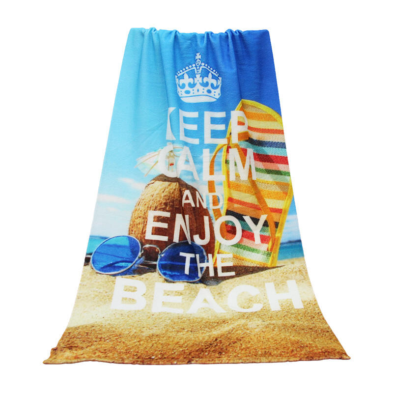Wholesale custom microfiber terry sublimation printed beach towel