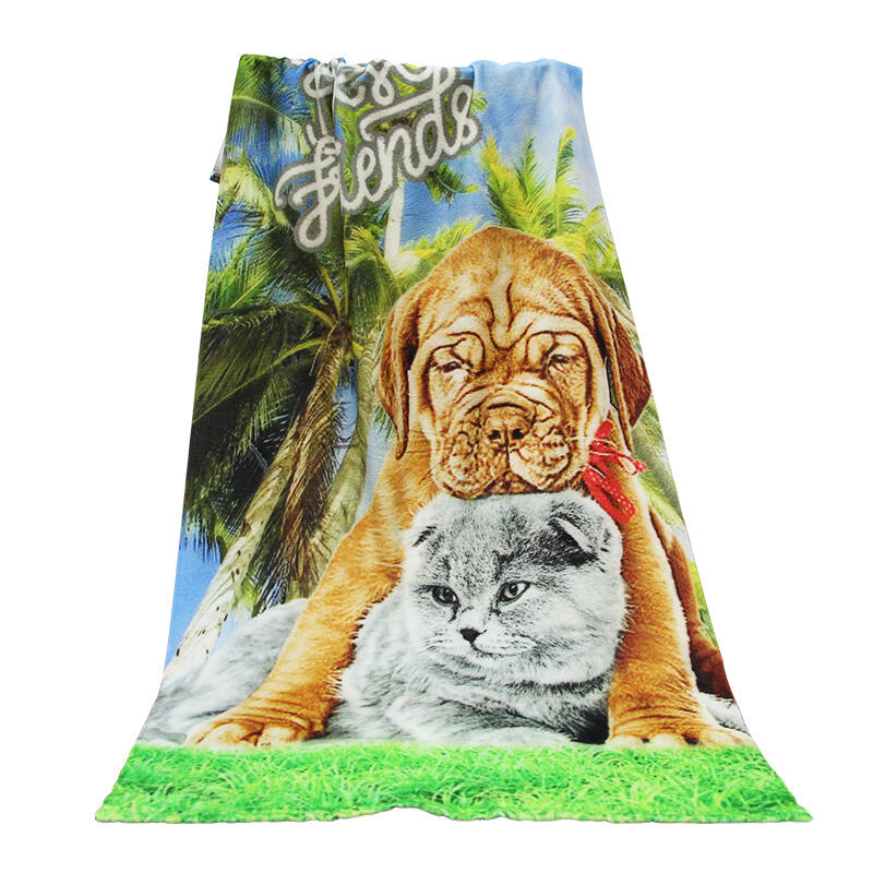 Large microfiber beach towel with custom logo printing