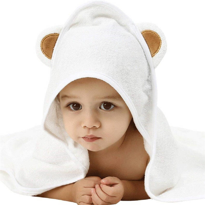 Bamboo fabric baby hooded towel