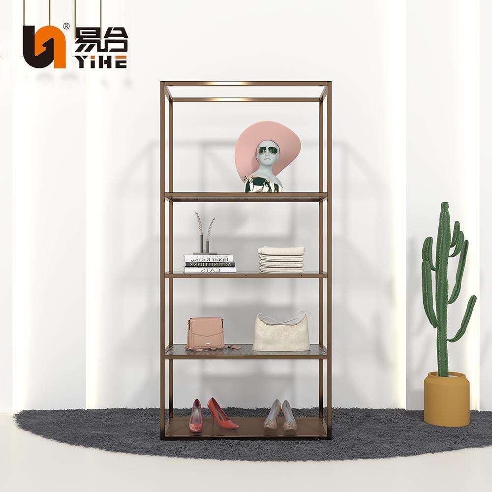 Heavy-Duty Modern Gold Luxury Clothing Rack with Shelves - YIHE YH-WG-03