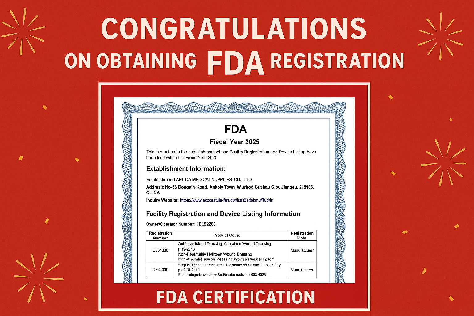 Обновление бренда | Konlida Med получила сертификацию FDA для нескольких продуктов