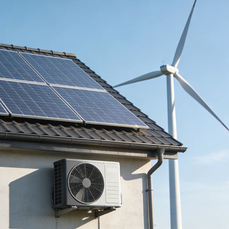 Гибридный ветро-солнечный тепловой насос мощностью 3 кВт с фотоэлектротермальными панелями (2 кВт) и 6-полюсным тепловым насосом