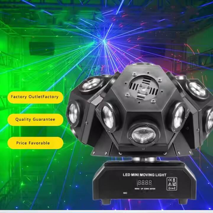 Laserliikkuva pää 18 kpl Creep -lamppu liikkuva pää -laserivalo Led liikkuva pää -valo teemapuiston, DJ:n, lavan, discon käyttöön