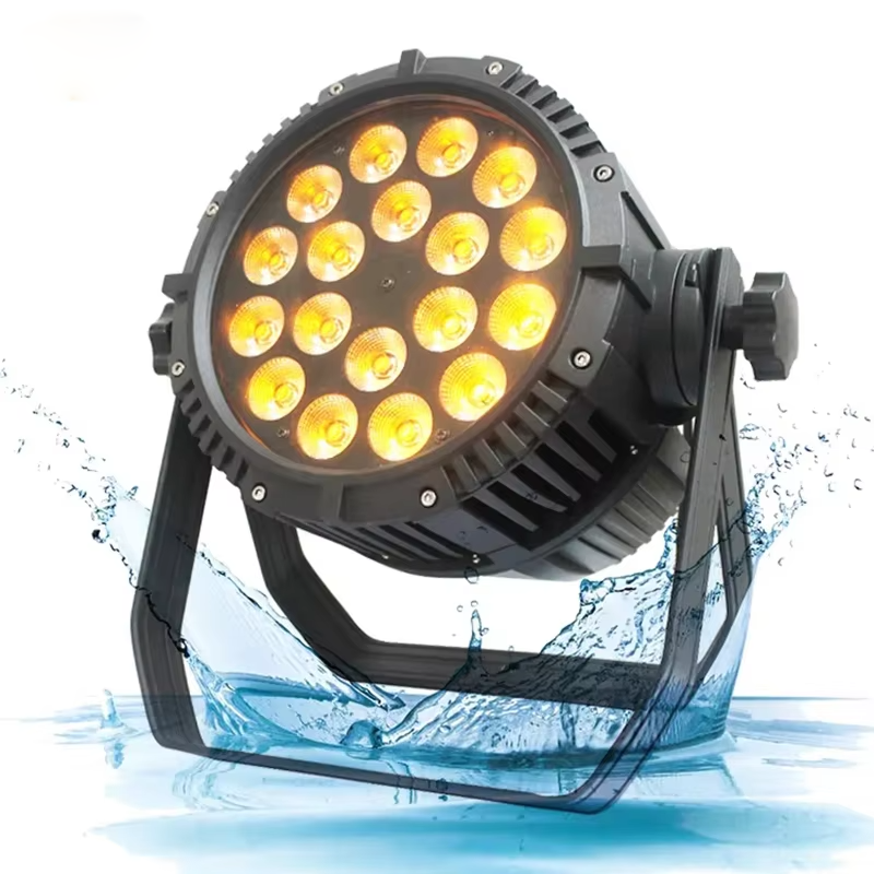 AOPU Extrêmement lumineux 18x10W RGBWA UV Projecteur LED étanche IP65 Par Can pour scène extérieure