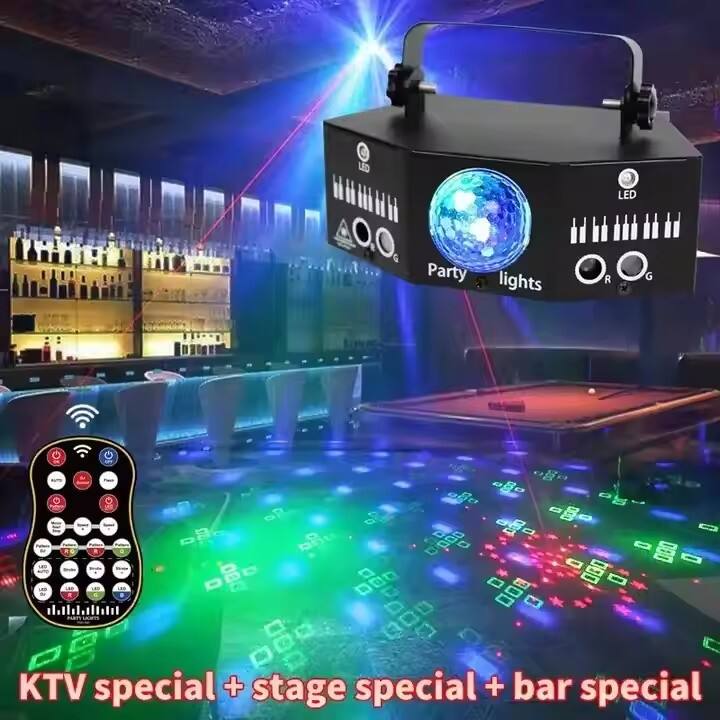 AOPU RGBW Efect 9 Lentile Dj Led Beam Iluminat de Discotecă Laser Activat de Sunet Luminile de Petrecere pentru Decoruri de Zi de Naștere Popular