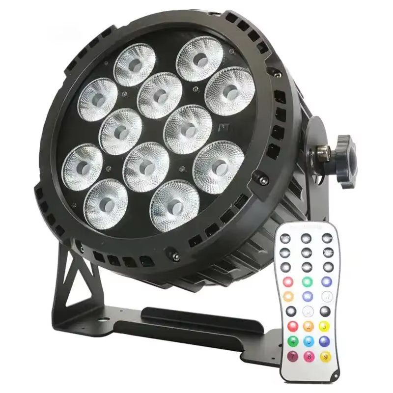 AOPU Batería 12*15W Luz Led Par de Seis en Uno con Mando a Distancia Iluminación Escénica Inalámbrica para Bodas y Actuaciones