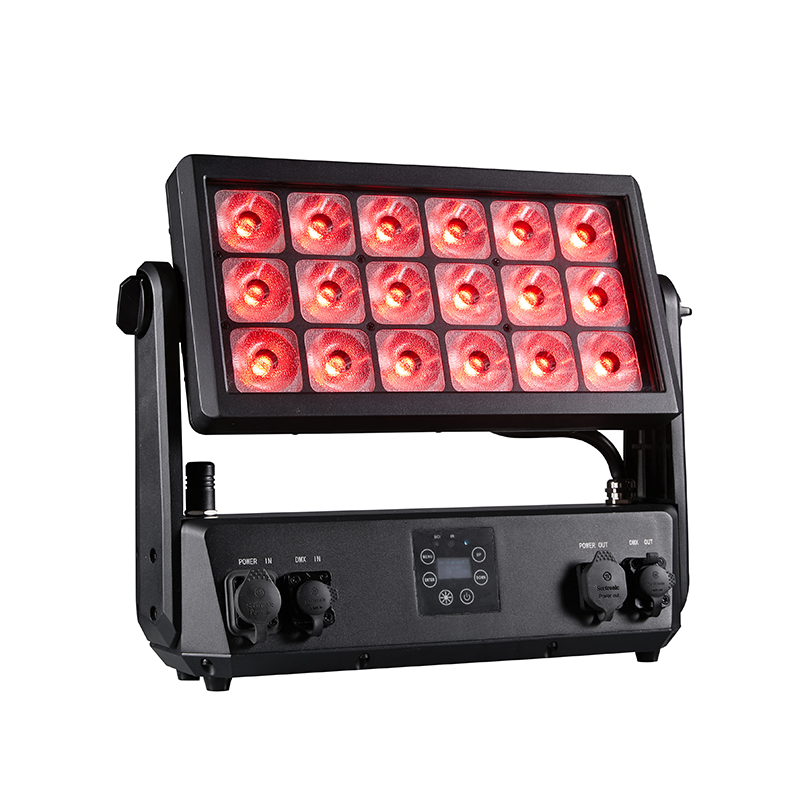 AOPU 18*20W IP65 Waterproof Battery Outdoor Wall Washer Led Wall Washer Dmx Led matrix Light for Architectural With Party
