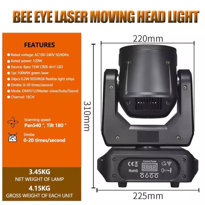 RGBW Beam 6 Eye Bee Laser Light 6*15W LED Bee Eye Moving Head Beam ...