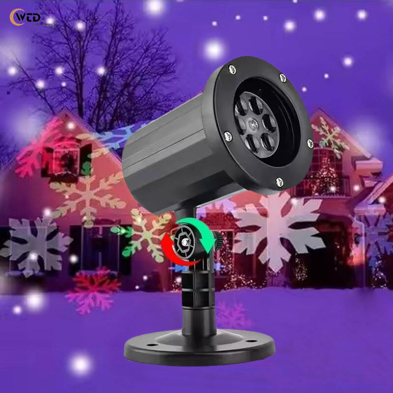 AOPU, decorativă exterioară de Crăciun, fulg de nea din led, scenă luminoasă cu glob de zăpadă