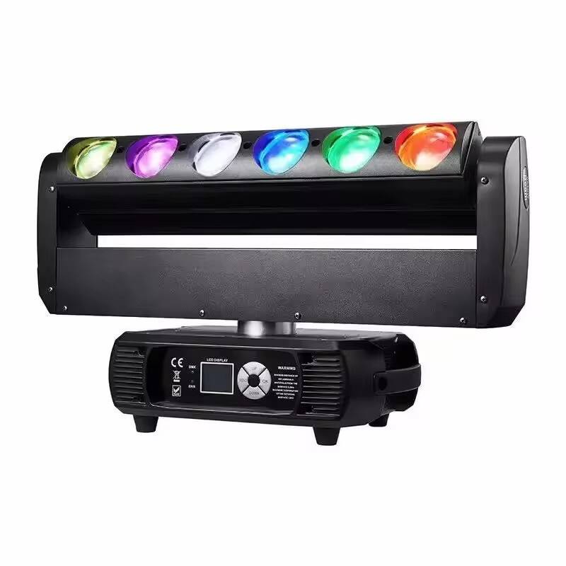 AOPU 6X40W RGBW 4În1 Pixel LED Beam Moving Head Light DJ Disco Iluminat de Scenă Culoare Albă Control DMX512 Lampă din Aluminiu Hoteluri