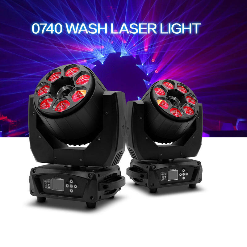 AOPU Led Stage Wash Dyed Light Beam Wash Zoom 7*40W Bee's Eye and Laser 3IN1RGBW Moving Head for Club Bar Wedding Laser