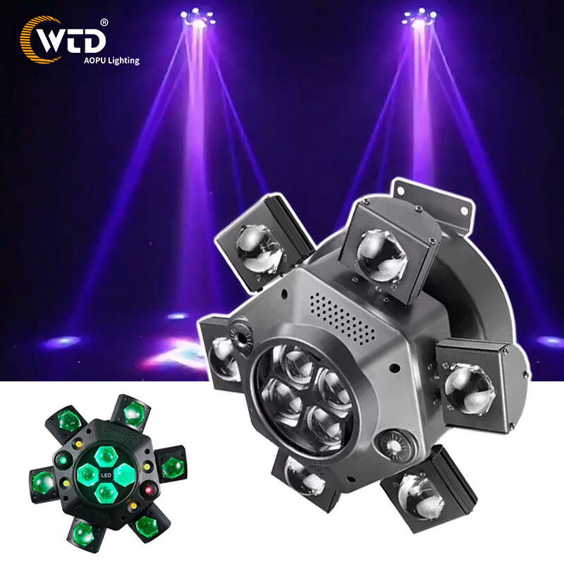 AOPU 6 Bee-Eyes Beam Moving Head DJ Dance Floor Laser Light With Strobe for Disco Stage Club Lighting