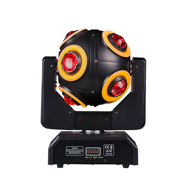 AOPU 8x10W EGBW 4In1 LED Beam Moving Head Lihgt Have 8x0.5W Golden Light Bands for DJBar